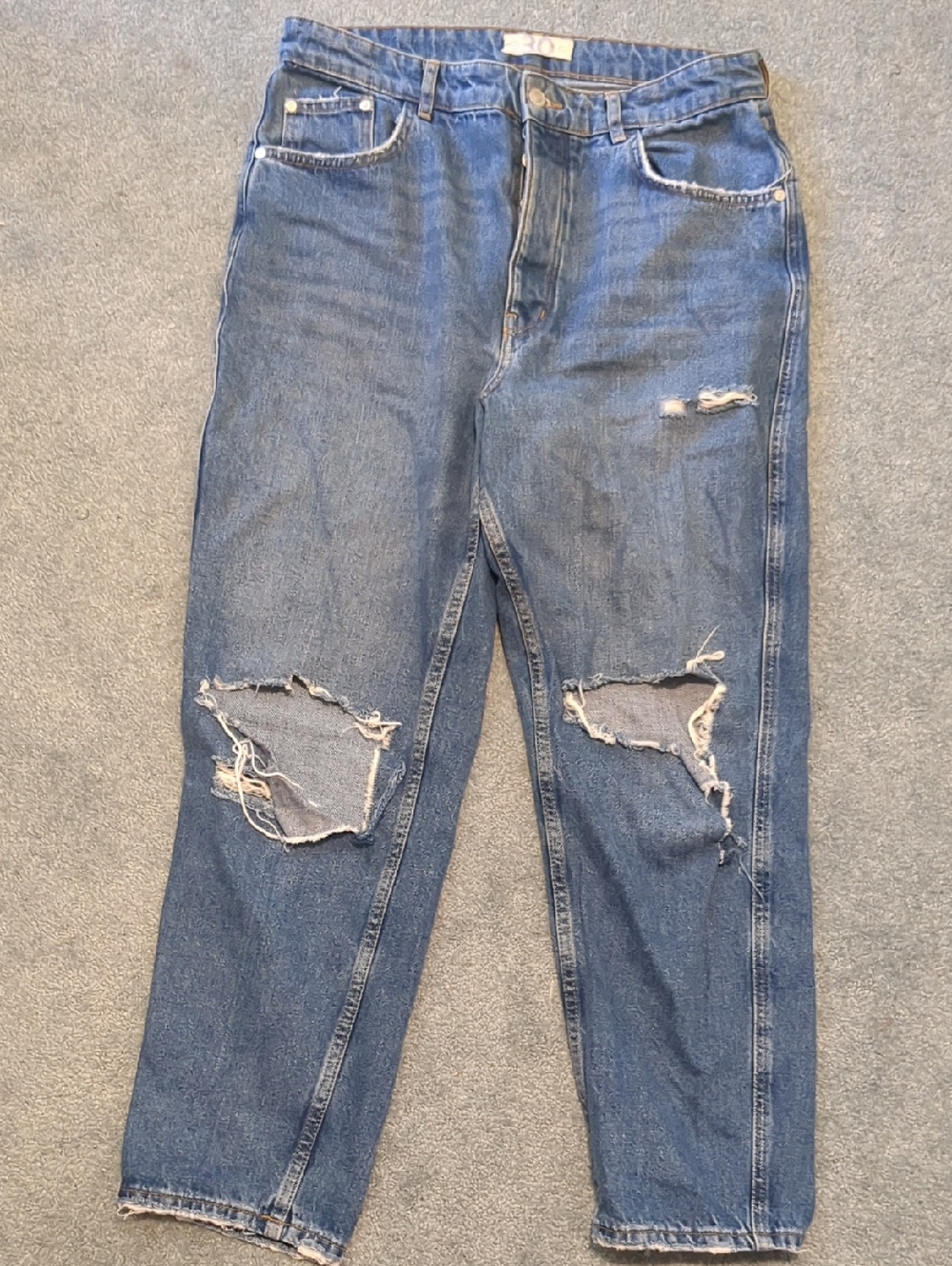 Free People Distressed Straight Leg Jeans - Size 30